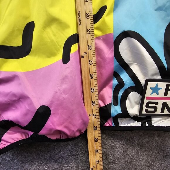 Reason Windbreaker Rain Jacket Size L All-over Print Keith Haring Style Pop-Art - Picture 7 of 10